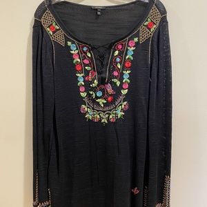 Escada Beaded and Embroidered Knit Top